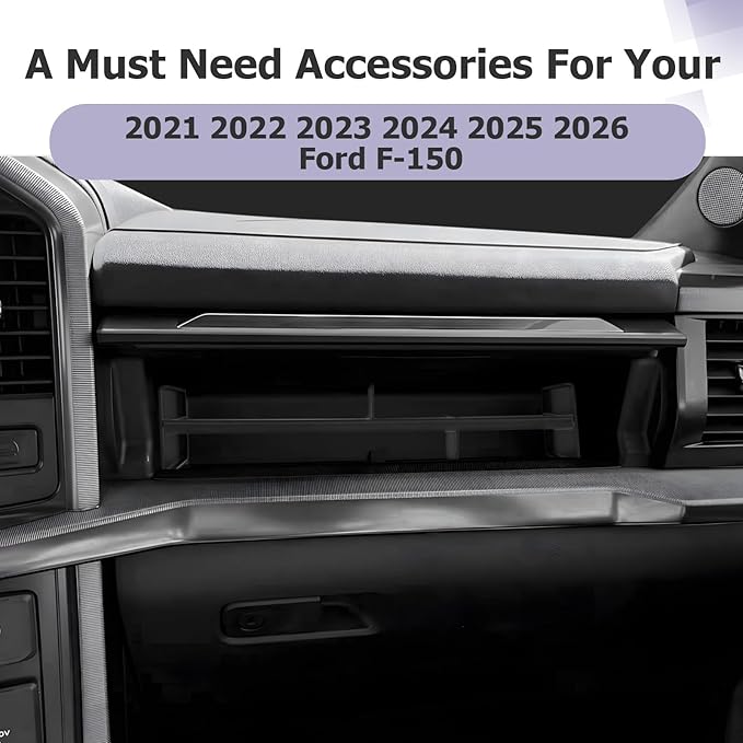 LUWU Glove Box Organizer Compatible with 2021-2025 2026 Ford F150 Accessories Passenger Side Storage Divider Partition Insert Box Glove Storage Compartment Organizer Tray ABS Materials