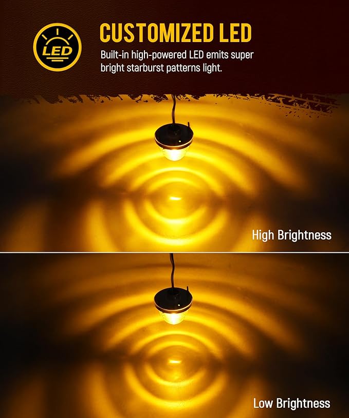 Partsam 2Pcs Clear Glass Lens Amber LED Watermelon Lights, Round Shape Light Watermelon Underglow Lights Turn Signal for Semi Truck Pickup, Compatible with Freightliner Kenworth Peterbilt