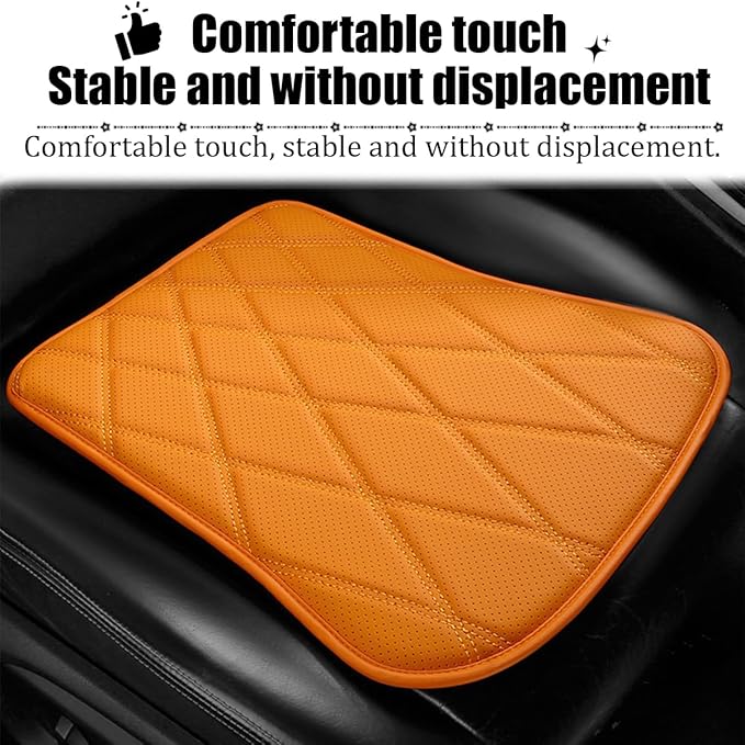 Car Seat Cushion, Comfortable Sciatica & Lower Back Pain Relief Vehicle Driver Seat Pillow, Auto Interior Chair Protector, Universal for SUV Automobile Truck (Orange)
