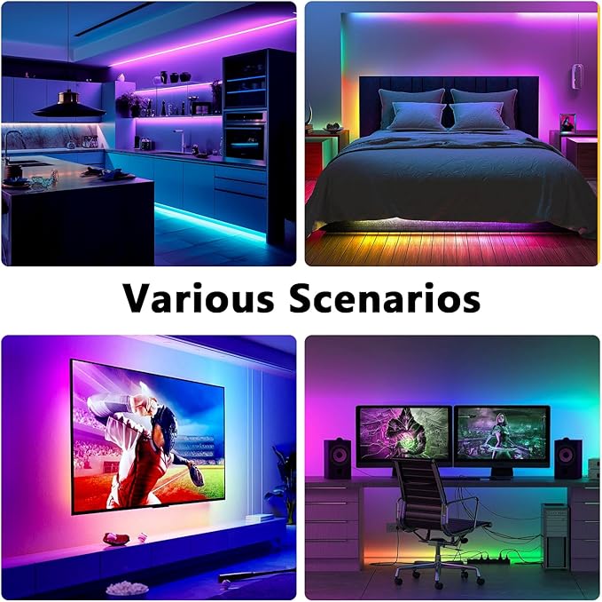 dalattin LED Strip Lights IC+RGB, 5050 Led Lights for Bedroom, DIY Multiple Colors on One Line, Led Lights with Remote&App Control,Color Changing LED Strip Lighting Music Sync,Halloween Gifts, 16.4ft