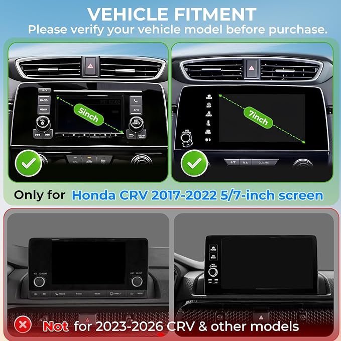 Car Phone Holder for Honda CRV CR-V 2022 2021 2020 2019 2018 2017 (Only for 5/7-Inch Screen) 360° Rotation Magnetic Cell Phone Mount, Compatible with Magsafe, Does Not Affect Air Vent