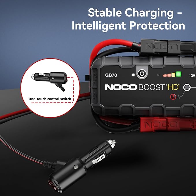 14V Car Charger Cable for NOCO Jump Starter Compatible with NOCO GB70 GB150 GB250+ GB251+ GB500 GB500+ Genius Boost Ultra Safe Lithium Jump Starter Battery Car Power Adapter Cord
