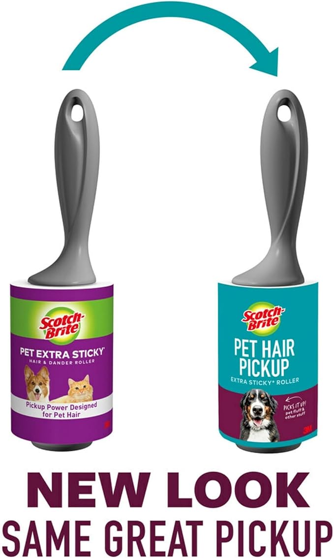 Scotch-Brite Pet Hair Pickup Extra Sticky Lint Roller, Used for Removing Fur on Couches, Clothes, and More, 95 Sheets
