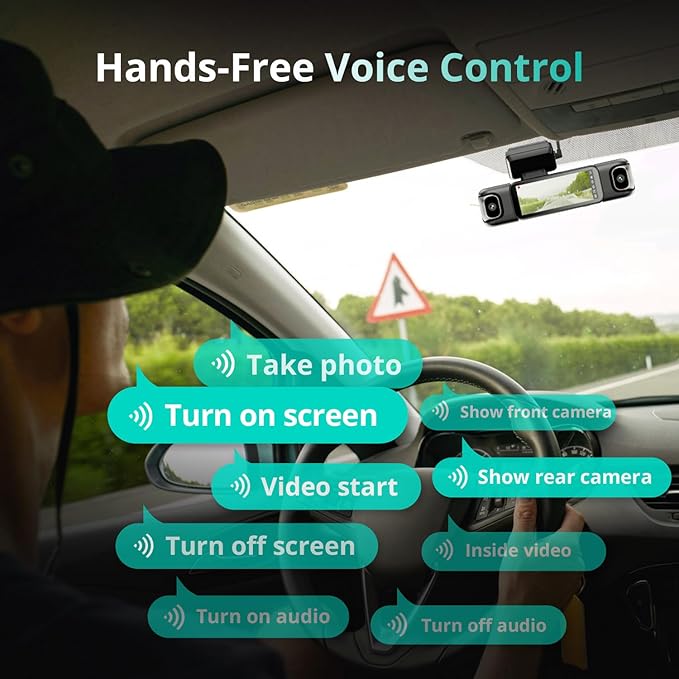BOTSLAB 3K 4 Channel Dash Cam, 24/7 Parking Mode with Hardwire Kit, 560° View, Front and Rear Inside Car Camera with 3.18”Touch Screen, Night Vision Voice Control, Free 128GB Card 5.8GHz WiFi & GPS