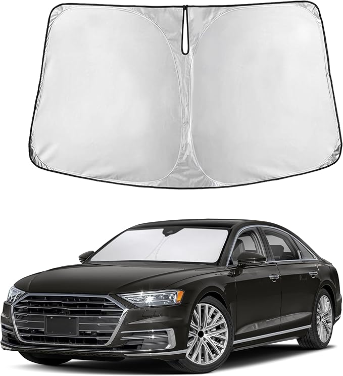 EcoNour Windshield Sunshade Compatible for Audi A8 Model 2019-2024 2025 2026, Sun Visor for Front Windshield & Window Sun Shade Cover, UV Heat Blocker & Protector, Car Accessories