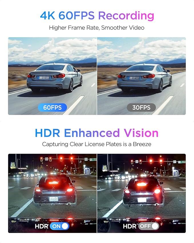 VIOFO A329S 4K 60FPS Dash Cam, Power Saving Parking Mode, Wi-Fi 6 App Control, STARVIS 2 Sensor, Supports up to 4TB SSD or 512GB microSD Card