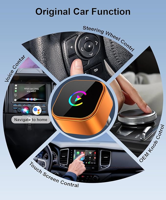 Wireless CarPlay Adapter 2026 Upgraded for iPhone＆Android,2in1 Mini CarPlay Wired to Wireless with Fast Stable Connection,Plug & Play,WLAN Dual-Band 2.4G+5.8G,No Delay,USB-A/USB-C