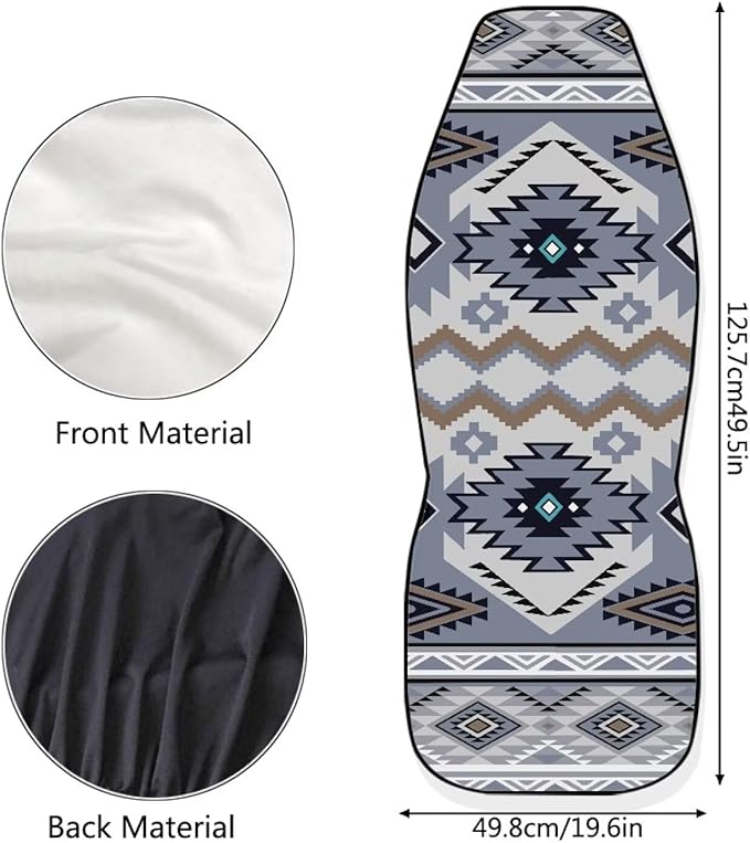 ELEQIN Car Seat Covers Universal High Back Fashion Cushion Protector for Car Truck Suvs,Sedans,Vehicles,Airbag Compatible Front Car Seat Covers 2 Pack Purple Aztec Tribal