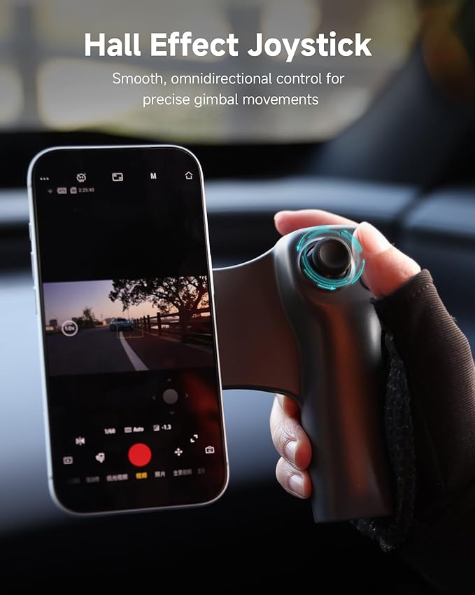 MOVMAX Remote Controller for DJI Osmo Pocket 4/3/2, Wireless Remote Control with Hall Effect Joystick, Ergonomic Handle Magnetic Attach, DJI Osmo Pocket Accessories