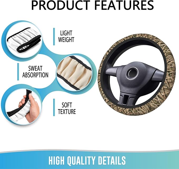 Elastic Steering Wheel Cover Car Accessories Cute Universal 15 Inch Absorbing Sweat Non-Slip Breathable for Man - Mossy Oak Shadow Grass Blades