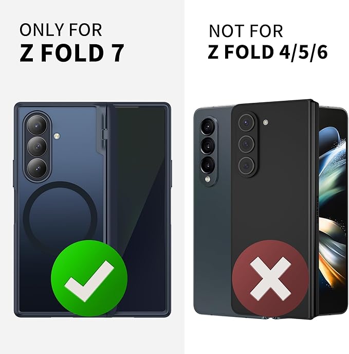 MOBOSI Magnetic for Z Fold 7 Case with Privacy Screen Protector, Samsung Galaxy Z Fold7 Cover[Compatible with Magsafe & Full Body Hinge Protection] Shockproof Phone Cases for zfold 7, Black