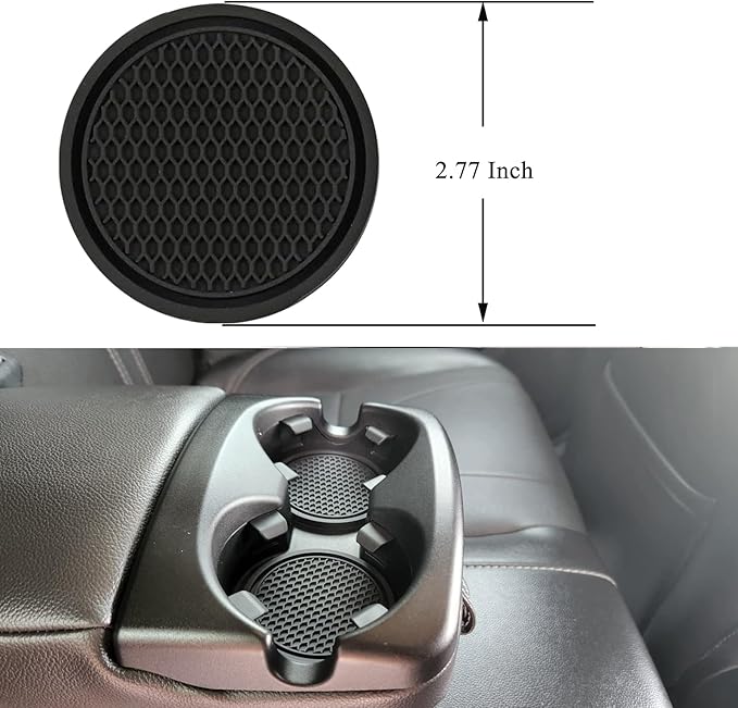Car Seat Gap Filler Organizer Compatible with Ford Explorer Accessories Seat Gap Plug Blocker with Storage Slot Non-Slip Car Cup Holder Coaster Black