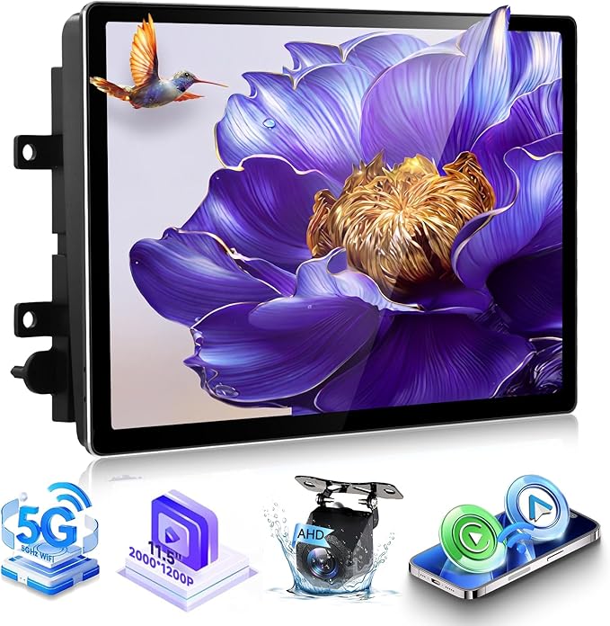 11.5" 4 Core 4+64G Radio for Ford F150 2004-2008 with 5G WiFi,2000 * 1200P Incell Touchscreen,F150 Car Radio Stereo with DSP/EQ Wireless Carplay Android Auto BT Type-C GPS FM SWC Backup Camera