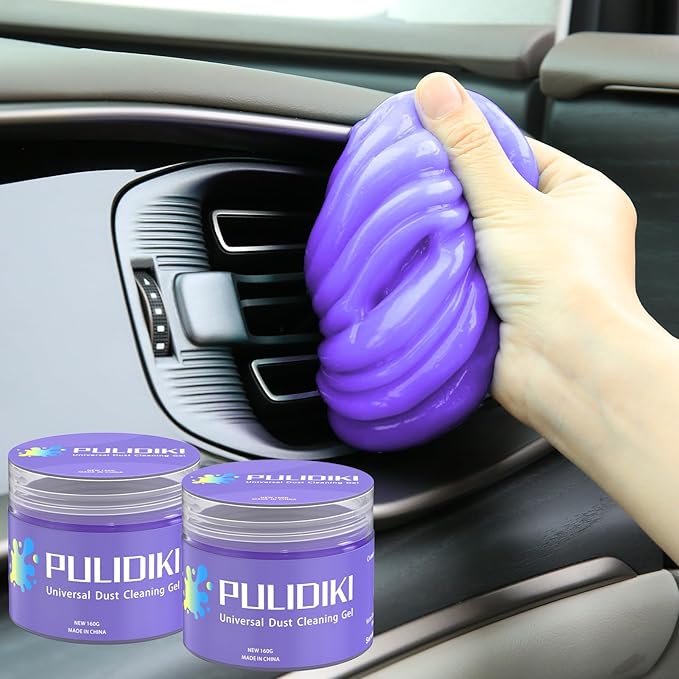 PULIDIKI Car Cleaning Gel Purple 2Pack and Car Cleaning Putty Yellow 2Pack Bundle
