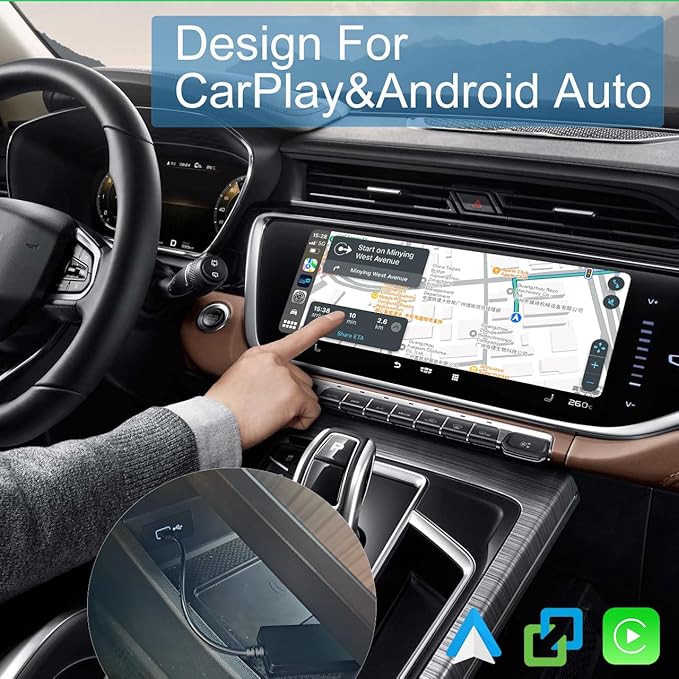 NCP0036 CarKit CarBitLink x Baic Jetour Geely Chery Jac Gac Dongfeng Forthing Hongqi Changan, Wired Carbitlink Smartlink Phonelink Easy Connect to Wireless CarPlay Android Auto Adapter