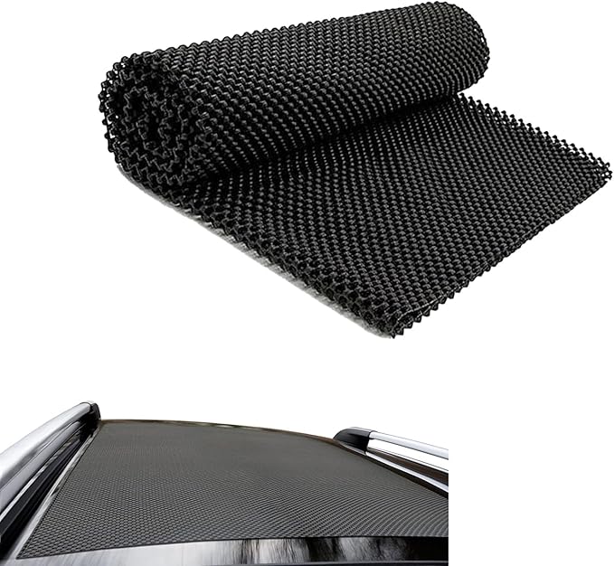 Car Roof Anti-Slip Mat, 47" x 39" PVC Roof Cargo Protective Rug Pad, Strong-adsorption Multi-Purpose Auto Top Storage Bag Protective Mat, Fit for Most Vehicles (Black)