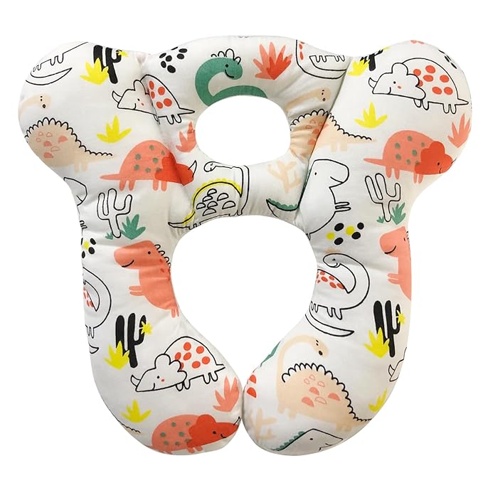 Baby Travel Pillow, Infant Kid's Cushion Soft and Skin Friendly for Car Seat, Pushchair and Stroller (Red Dinosaur)