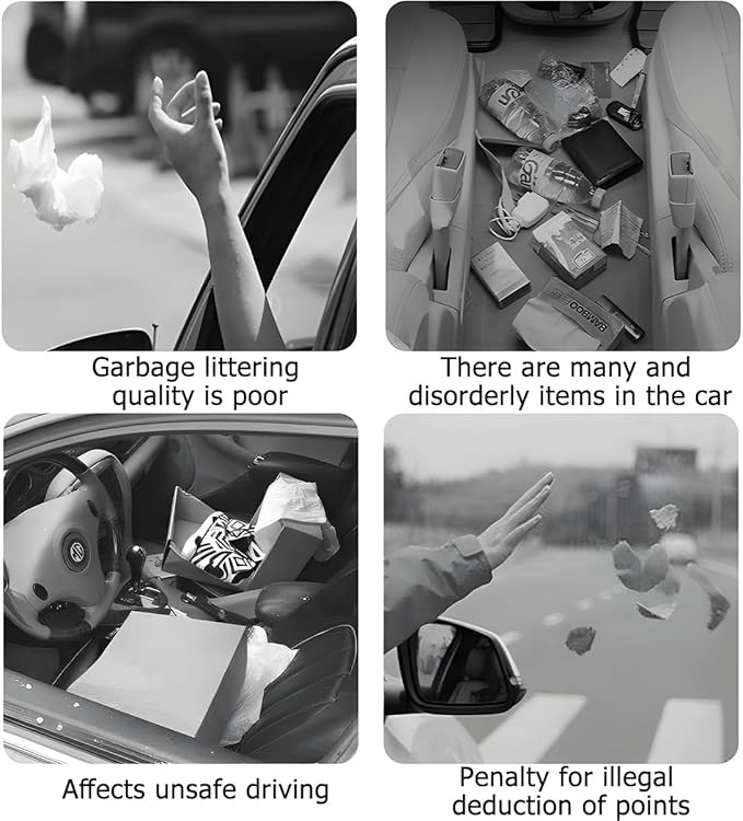 Car Seat Side Storage Pocket, Leather Hanging Foldable Multifunctional Vehicle Front Door Back Organizer Box, Waterproof Auto Interior Organizing Container, Universal fit(Wine Red)