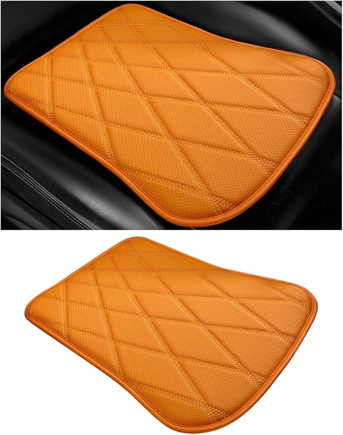 Car Seat Cushion, Comfortable Sciatica & Lower Back Pain Relief Vehicle Driver Seat Pillow, Auto Interior Chair Protector, Universal for SUV Automobile Truck (Orange)