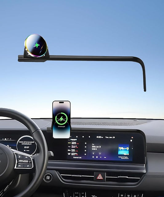 Car Phone Holder for Kia Seltos 2024 2025 Accessories Apply to 8/10.25 Inch Touchscreen 15W Fast Wireless Charger Screen Fixed Clip HandsFree Cell Phone Mount 360° Rotation