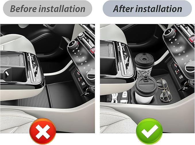 SKTU 2025 2026 Tucson Center Console Organizer for 2025 2026 Hyundai Tucson Limited/Hybrid Console Tray Hyundai Tucson 2025 2026 Accessories Lower Console Tray with Cup Holder (Limited/Hybrid Only)