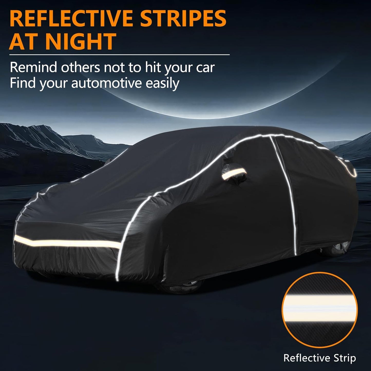 Car Cover Waterproof All Weather,6 Layers Car Covers for Automobiles, Full Exterior Cover with Zipper, Outdoor SUV Car Cover Sun UV Rain Snow Wind Protection, Fit for 192"(192*74*74 inch)SUV