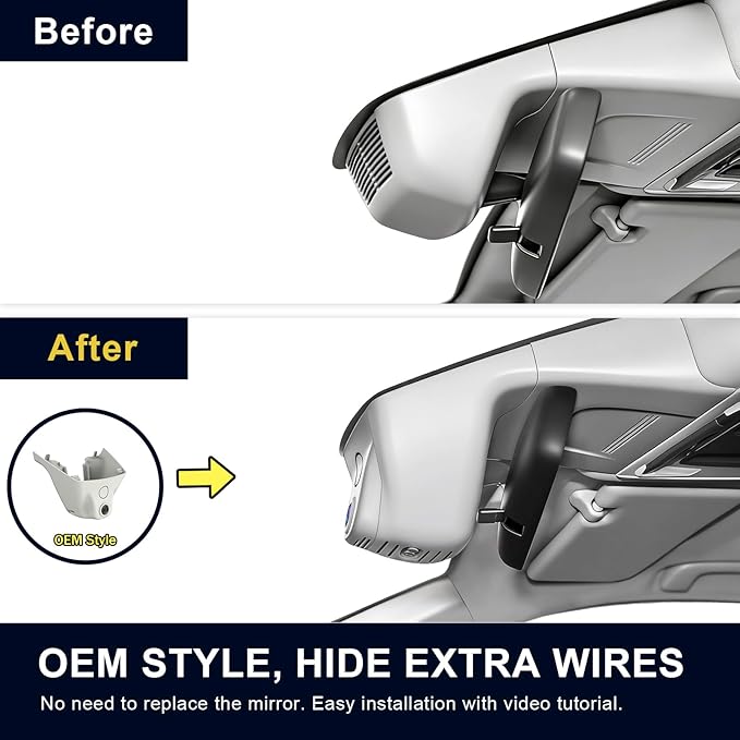 Mangoal Honda CRV Dash Cam Front 4K & Rear 1080p Custom fit for Gen6 CR-V & CR-V Hybrid 2023-2026(Gray)(Model B), Integrated OEM Look, UHD 2160P Video, WiFi & App, 128GB Card
