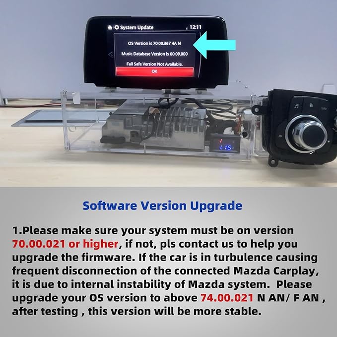 Dasbecan TK78-66-9U0C Type-C Mazda Apple Carplay Android Auto Retrofit Kit Compatible with Mazda 2 3 6 CX3 CX5 CX9 MX5 2014-2020 Adapter Interface Port 00008FZ34 MZD Connect System Upgraded P2.1