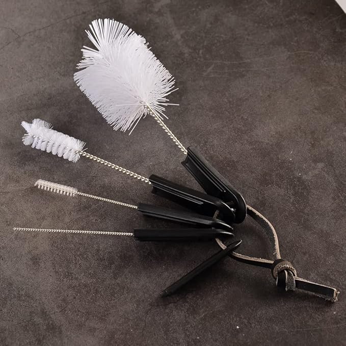 Espresso Brush Machine Cleaning Brush - CAFEMASY 5pcs Coffee Machine Cleaning Brush Pack Barista Tools for Cleaning Espresso Machine Group Head Steam Wand Milk Frother Drip Tray Coffee Mug