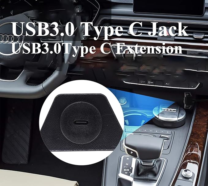zdyCGTime USB Type C 3.0 Flush Mount Extension Cable USB C 3.0 Male to Female Flush Panel Mount Cable for Car, Boat, Motorcycle, Truck Dashboard,Sync Charging & Data Transferring.(1.5M/5FT/Type C)