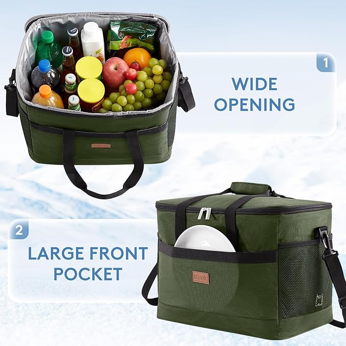 Lifewit Cooler Bag 30/50/60 Cans Collapsible and Insulated Large Lunch Bag Leakproof Soft Cooler Portable Tote for Camping/BBQ/Family Outdoor Activities