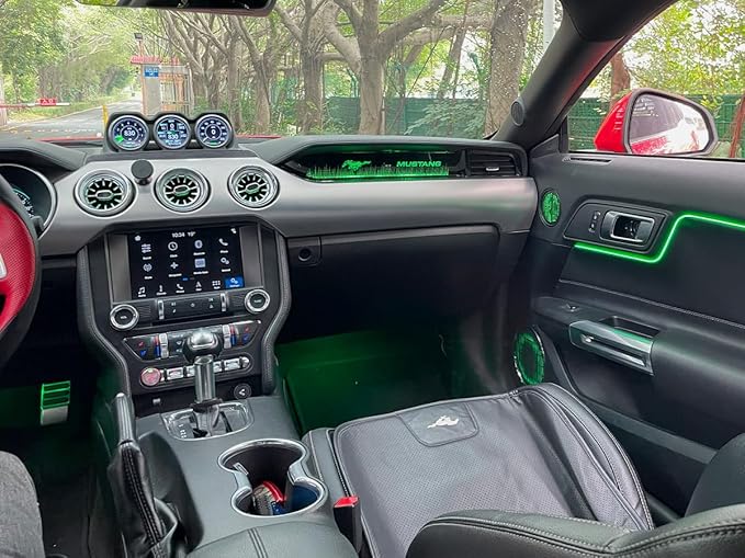 Ambient Light Kit for Ford Mustang S550 (2015-2023) | 256 Color Dash Glow Panel, 3 Turbine Vents, 2 Footwell Lights | Touch Control | Plug & Play