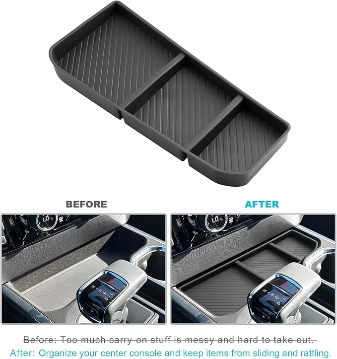 CDEFG for 2023 2024 2025 Chevy Silverado GMC Sierra Lower Console Organizer, Silverado Sierra 1500 Accessories Center Console Organizer Glove Box (for Full Console w/Bucket Seats ONLY)