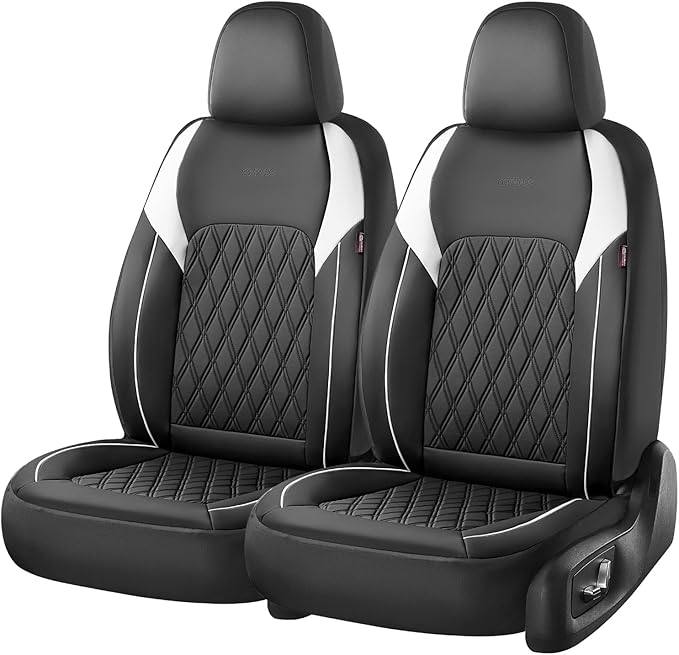 Coverado Automotive Seat Covers, Car Seat Covers Full Set, Car Seat Cover, Waterproof Seat Covers, Car Seat Protector Car Seat Cushion Interior Truck Accessories Universal Fit Most Cars, Black&White