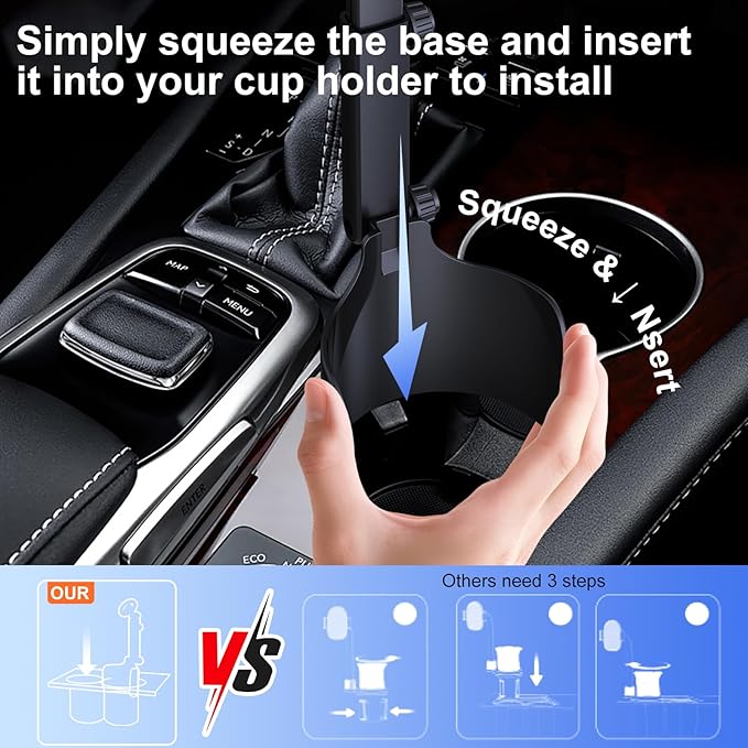 Vitog 2-in-1 MagSafe Car Mount, 2026 Hands Free Phone Holders for Your Car, Strong Magnetic Cup Holder Phone Holder for iPhone 17-12 Pro Max, Samsung & More Smartphones, Universal for Truck/SUV/Tesla