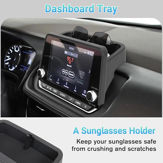 3PCS Center Console Organizer Compatible with 2021-2026 Nissan Rogue S/SV/Rock Creek, 2021-2022 Nissan Rogue SL, Lower Center Interior Storage Box, Dashboard Tray Only Fit 8-inch Screen