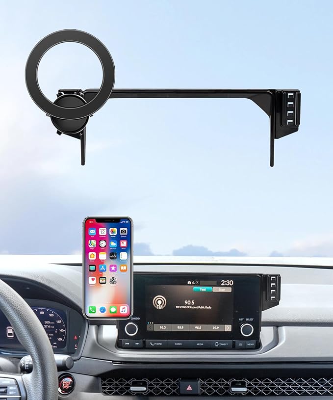 Car Phone Holder for Honda Accord 2023-2026 Accessories 7/9-Inch Screen Fixed Clip, 360° Rotation Phone Mount Compatible with MagSafe, Cell Phone Holder That Does Not Affect Air Vent