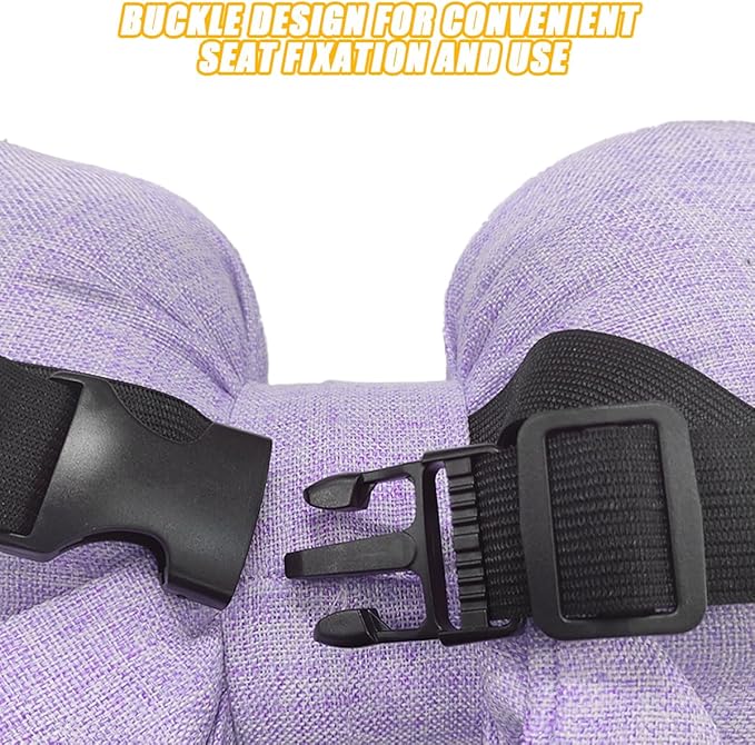 Bow Car Headrest Pillow, Breathable Memory Foam Vehicle Neck Pillow with Adjustable Strap, Ergonomic Auto Neck Support Cushion for Pain Pressure Relief, Universal for Most Cars (Purple)