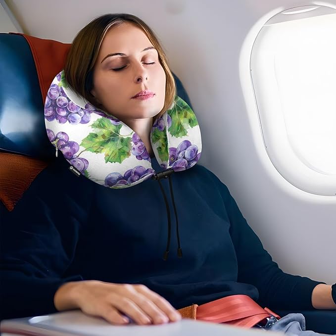 Purple Grape Portable U-Shape car Pillow Travel kit Sleep Neck Cushion