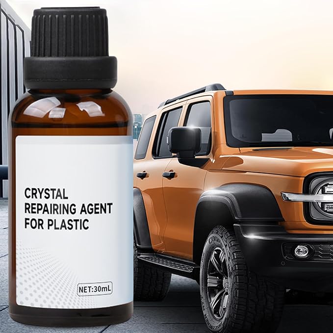 Plastic Parts Crystal Coating, 30ml Car Plastic Plating Refurbishing Agent with Sponge, Great Gloss Protection Car Trim Restorer for Interior or Exterior