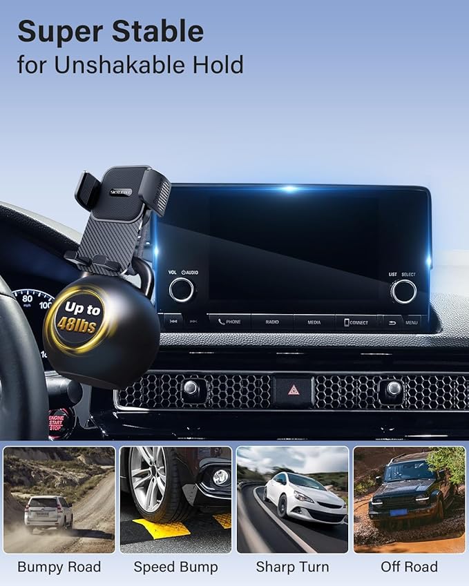 SKYLOTEC Phone Mount for Toyota Camry 2021 2022 2023 2024 Accessories 7-Inch Screen Fixed Clip, Automobile Cradles Car Phone Holder, Cell Phone Base Not Block Air Vent(No Fit 9-inch)