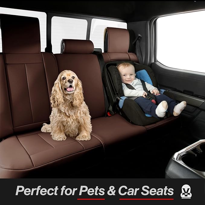 Coverland Custom Fit Car Seat Covers for Car Compatible with [2014-2022 Acura RLX] Premium Leather Non-Slip Memory Foam Waterproof Interior Seat Protector [Full Set Dark Brown- Size Chart X71]