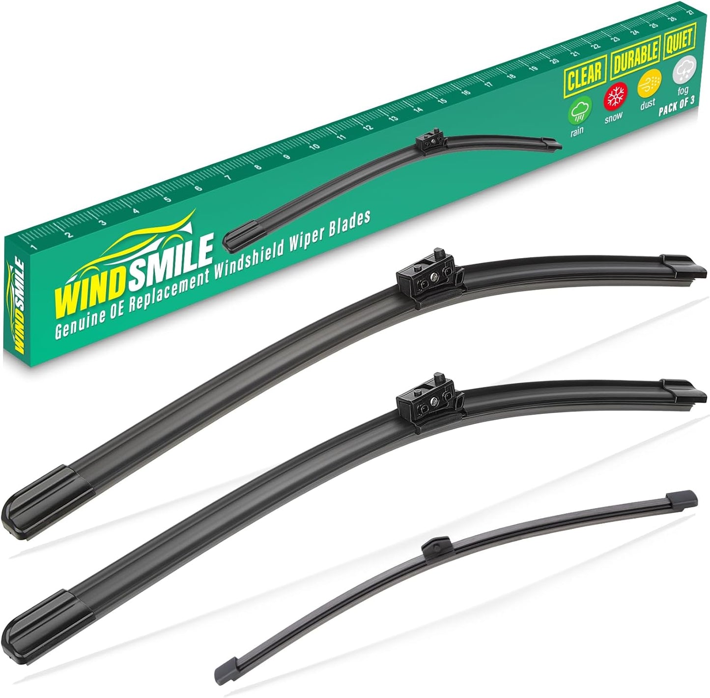 28" 18" 16" Windshield Wiper Blades Replacement for Mercedes Benz Metris 2016 2017 2018 2019 2020 2021 2022 2023 Premium All Weather Front Rear Wipers Set - OEM Quality (Pack of 3)