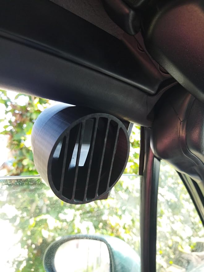 Universal Car Window Side Air Scoop Vent Intake with Adjustable 25-Degree Rotating Outlet Cap, Left and Right Versions Included (Right Side)