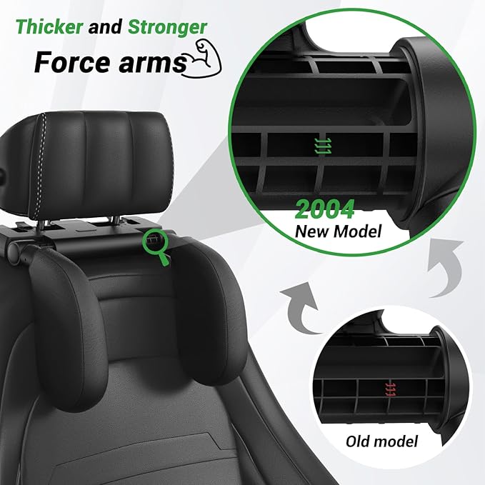 Car Headrest Pillow,Thickened Memory Foam Road Pal Headrest,Neck Support Pillow,180° Adjustable Car Headrest,Travel Car Sleeping,Suitable for Kids and Adults