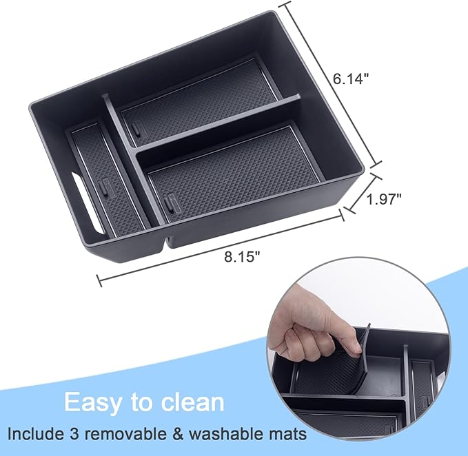 JKCOVER Center Console Organizer Tray Compatible with BMW X5 G05 X7 G07 (2019-2025) and X6 G06 (2020 2021 2022 2023 2024 2025) Accessories Armrest Secondary Storage Box, ABS Plastic