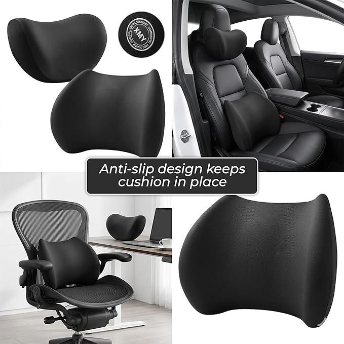 Nazarian Memory Foam Car Seat Cushion for Back Pain & Lumbar Support Pillow – Ergonomic Back Pillow for Car - Comfortable Car Pillow for Driving - Lumbar Pillow for Car - Car Seat Cushion