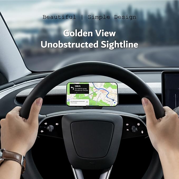 Persevere for Tesla Phone Mount Model Y Juniper 2025, Wireless Charger Strong Magnetic Phone Holder for All 4-6.9'' Smartphones, 360° Dock Base Airvent Adjustable, Anti-Slip Mount