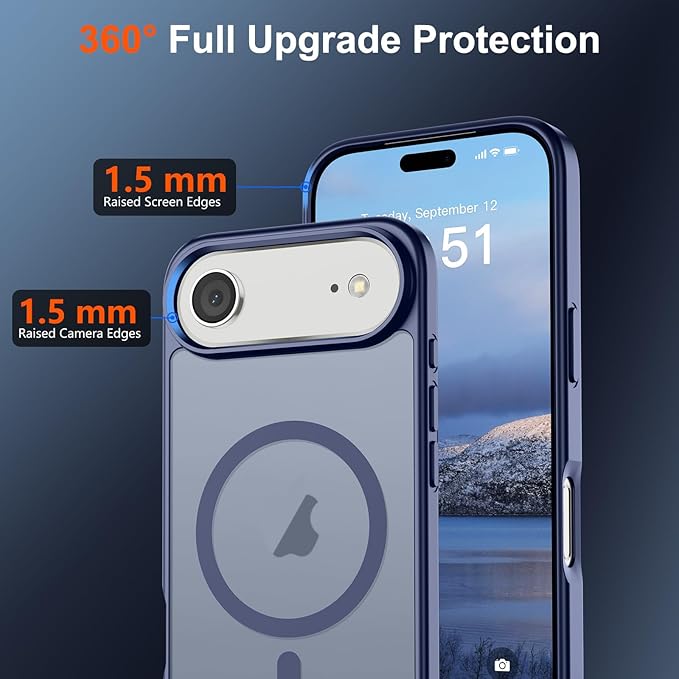 SUPFINE Magnetic for iPhone Air Case (Compatible with MagSafe)(Military Grade Drop Protection) Slim Translucent Matte Shockproof with Anti-Fingerprint Phone Cover for 17 Air,Lavender Gray