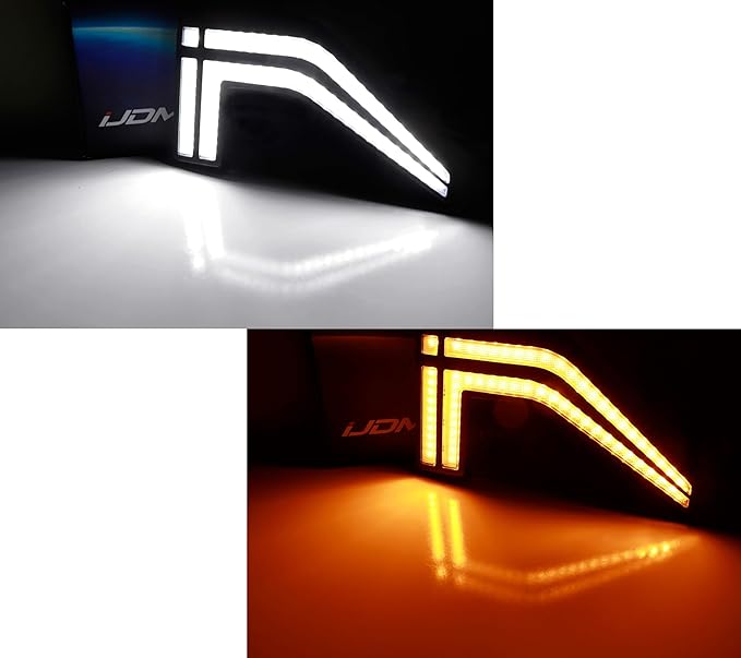 iJDMTOY Clear Lens White/Amber Full LED Illuminated Fender Side Marker Lights Compatible with 2021-up Gen14 Ford F-150 Truck (Excluding Raptor)
